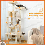 Large Multi-Level Cat Tree Tower with Sisal Scratching Posts & Hammock