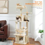Large Multi-Level Cat Tree Tower with Sisal Scratching Posts & Hammock