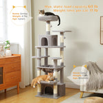 Large Multi-Level Cat Tree Tower with Sisal Scratching Posts & Hammock