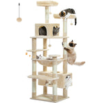 Large Multi-Level Cat Tree Tower with Sisal Scratching Posts & Hammock