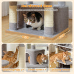 Large Multi-Level Cat Tree Tower with Sisal Scratching Posts & Hammock