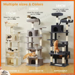 Large Multi-Level Cat Tree Tower with Sisal Scratching Posts & Hammock