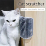 SelfGroomer™ Cat Self Groomer Wall Corner Comb with Catnip Container