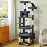 Large Multi-Level Cat Tree Tower with Sisal Scratching Posts & Hammock