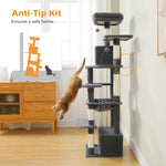 Large Multi-Level Cat Tree Tower with Sisal Scratching Posts & Hammock