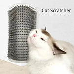 SelfGroomer™ Cat Self Groomer Wall Corner Comb with Catnip Container