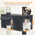 Large Multi-Level Cat Tree Tower with Sisal Scratching Posts & Hammock