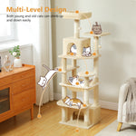Large Multi-Level Cat Tree Tower with Sisal Scratching Posts & Hammock