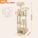 Large Multi-Level Cat Tree Tower with Sisal Scratching Posts & Hammock