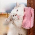 SelfGroomer™ Cat Self Groomer Wall Corner Comb with Catnip Container