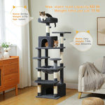 Large Multi-Level Cat Tree Tower with Sisal Scratching Posts & Hammock