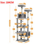 Large Multi-Level Cat Tree Tower with Sisal Scratching Posts & Hammock