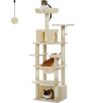 Large Multi-Level Cat Tree Tower with Sisal Scratching Posts & Hammock