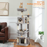 Large Multi-Level Cat Tree Tower with Sisal Scratching Posts & Hammock
