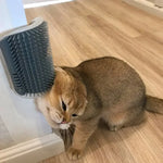 SelfGroomer™ Cat Self Groomer Wall Corner Comb with Catnip Container