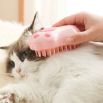 3-in-1 Steam Cat Brush for Shedding, Massage & Grooming